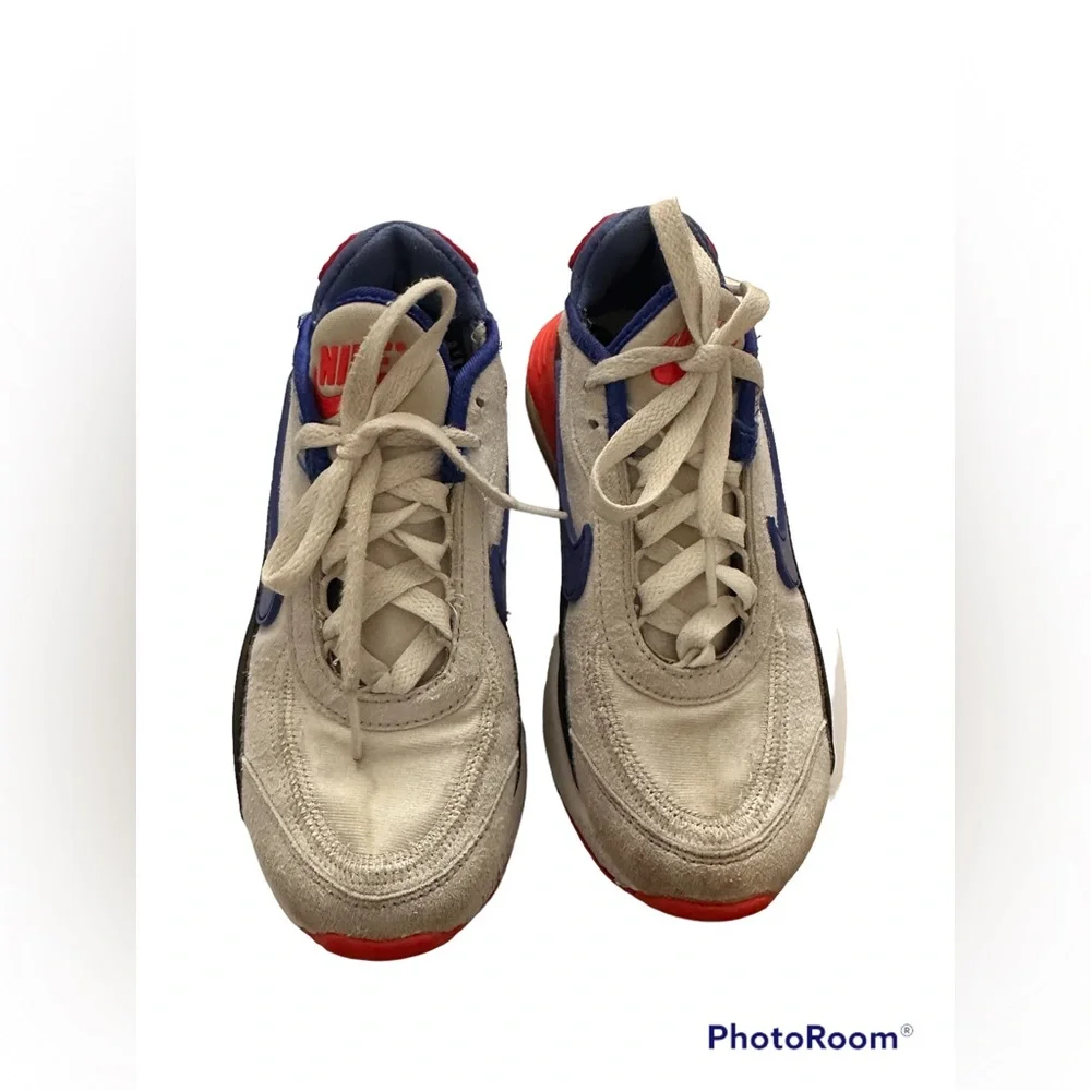 Nike Air Max Boy’s Sneakers in White, Sapphire Blue and Orange| Size: 4